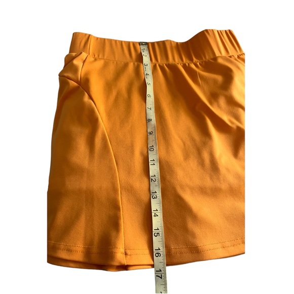 Orange Spandex Tennis Style Skort Stretchy Comfortable Sporty Active Skirt - Picture 6 of 6